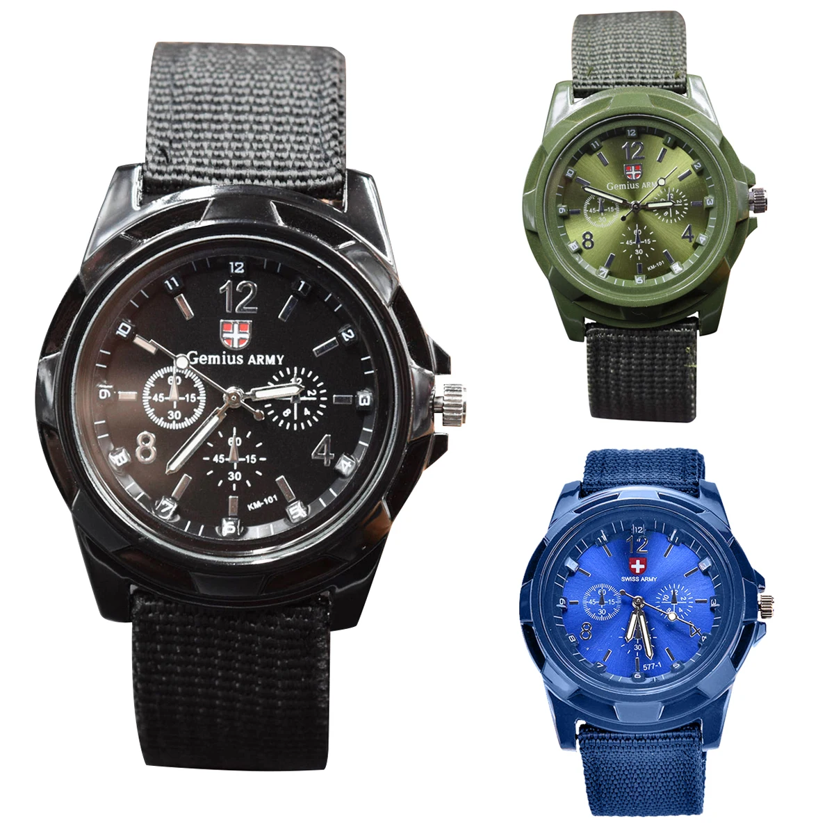 Новая мода Вязание военные часы армия Watch Land, море и ВВС спортивные часы