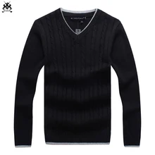 Хорошее качество,, мужские свитера с длинным рукавом и v-образным вырезом, хлопок, повседневные мужские трикотажные пуловеры, свитера, модные тонкие Топы