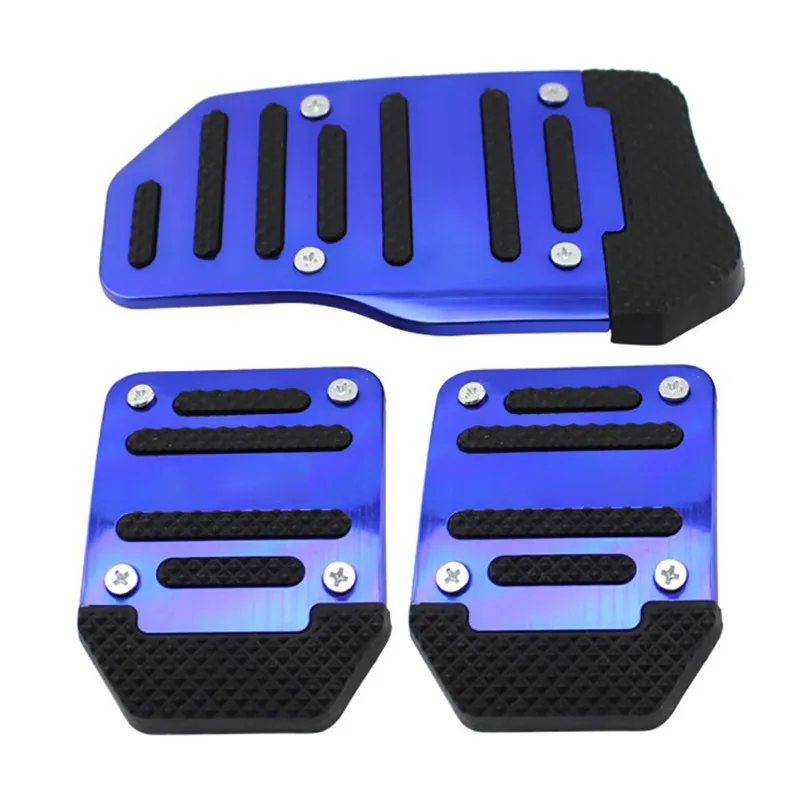 

3pcs Anti Skid Car Auto Vehicle Accelerator Brake Pedal Cover Set Manual Treadle Cover Foot Pedals Plate Kits