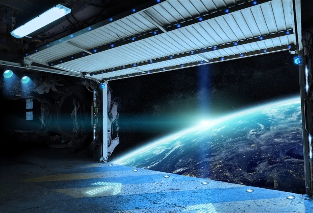 Laeacco Universe Spaceship Interior Planet Photography
