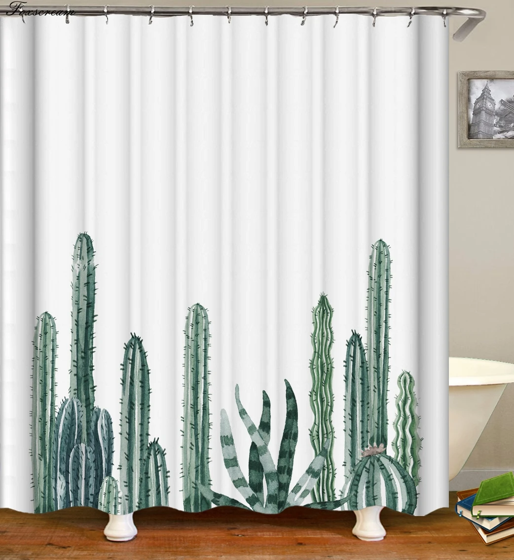

cactus shower curtain 3d bathroom shower curtains fabric shower curtain funny waterproof shower curtain cortina de ducha