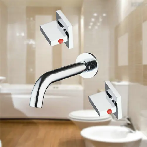 

Best Wall Mount Stream 3 Pieces 2 Lever Chrome 45A Shower Bathroom Bathtub Torneira Wash Basin Sink Tap Mixer Faucet