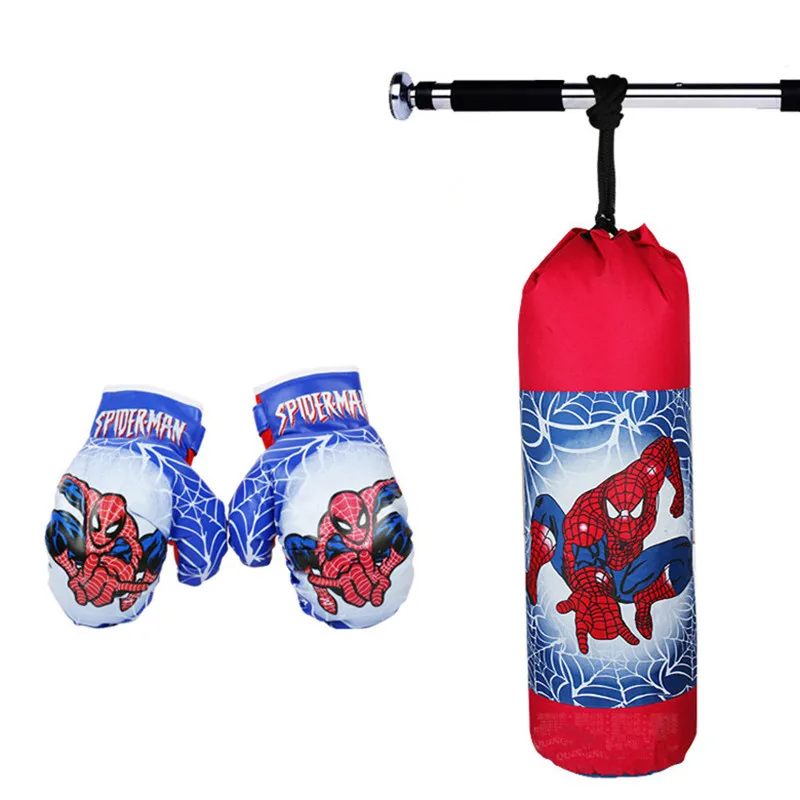Empty And Boxing Gloves Set Children kids canvas spider-man boxing Punching Bag