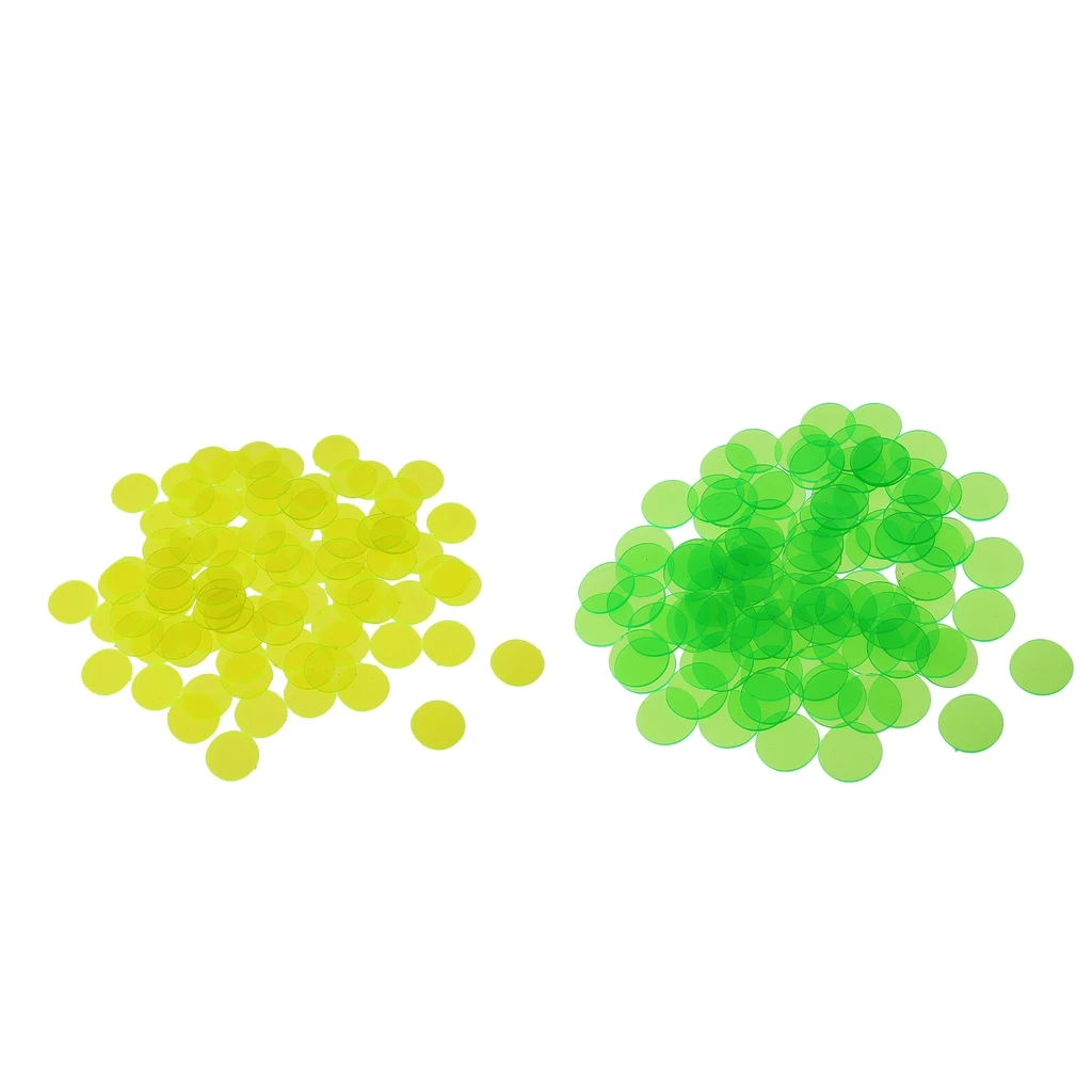 200 Pieces Plastic 3/4 Inch Translucent Bingo Chip for Bingo Game Cards For Classroom Carnival Bingo Games