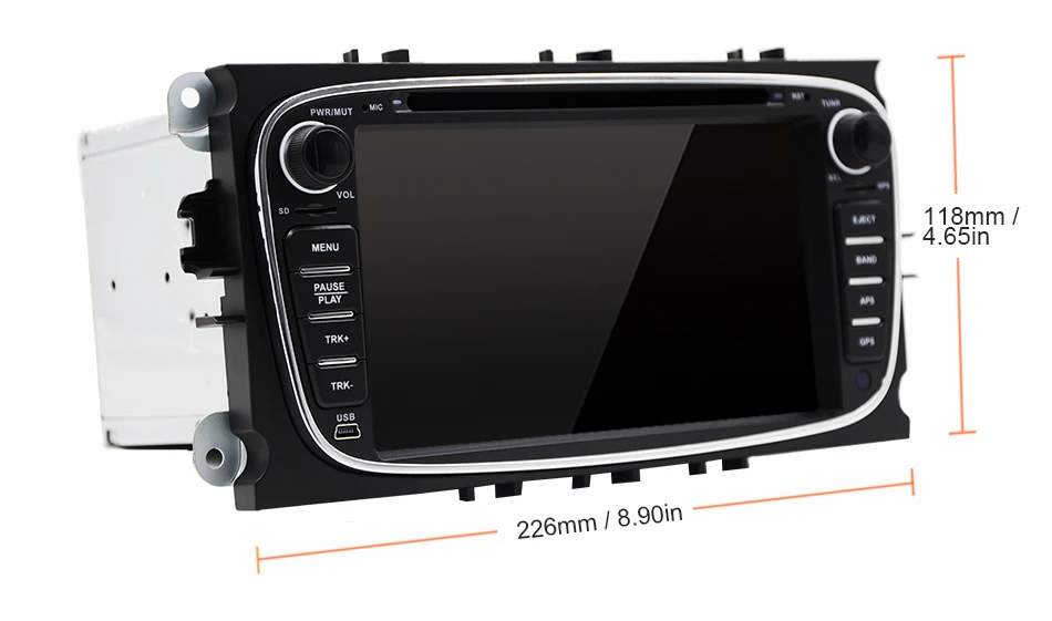 Excellent Eunavi 2 Din 7" Android 9.1 Car DVD Player Online Map GPS Navigation WIFI  for Ford focus II Galaxy Transit Tourneo Mondeo 22