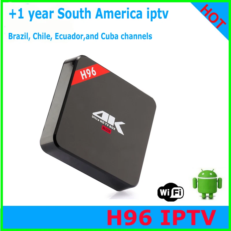 

H96 1 year subscription 1000+HD latin iptv Spain Portuagal chnls Paraguay Colombia brazil chile ecuador cuba Mexico smart tv box