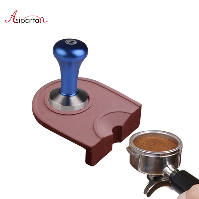 Asipartan Silicone Coffee Tamper Mat Espresso Coffee Tamper Corner Slip Resistant Pad Holder