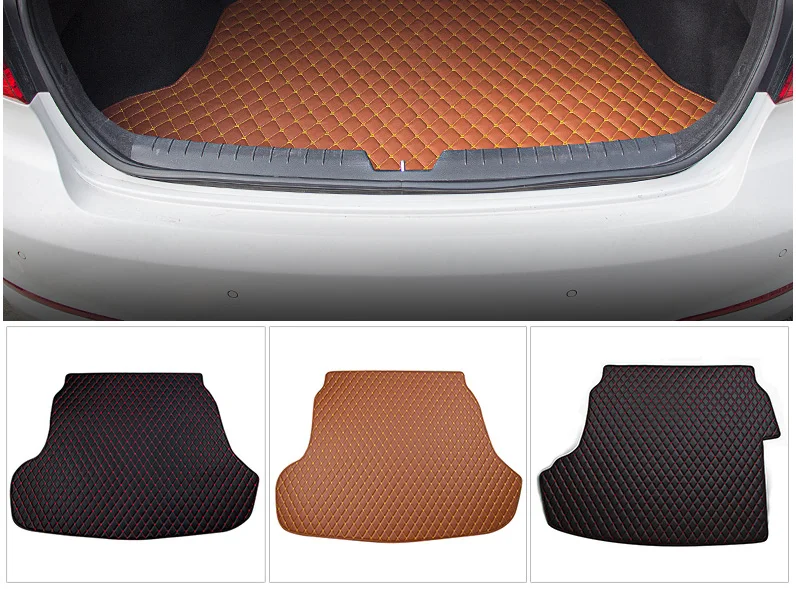 Lsrtw2017 водонепроницаемый волокна кожи багажник автомобиля коврик для hyundai sonata подъем