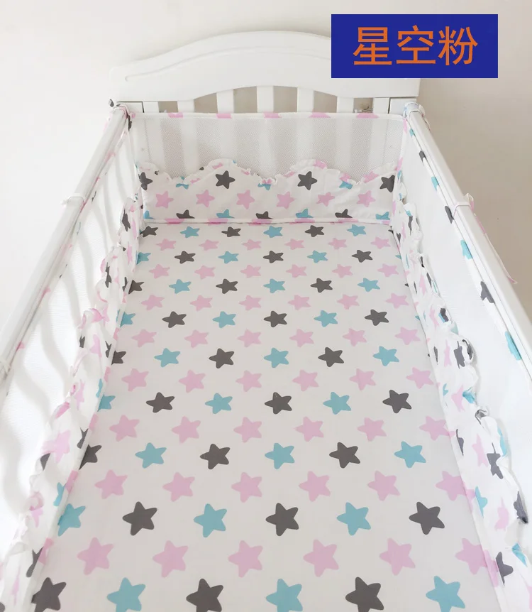Дышащий цельный детское постельное белье бампер в кроватку 180*30 см из хлопка для новорожденных белья в детскую кроватку бампер кружева