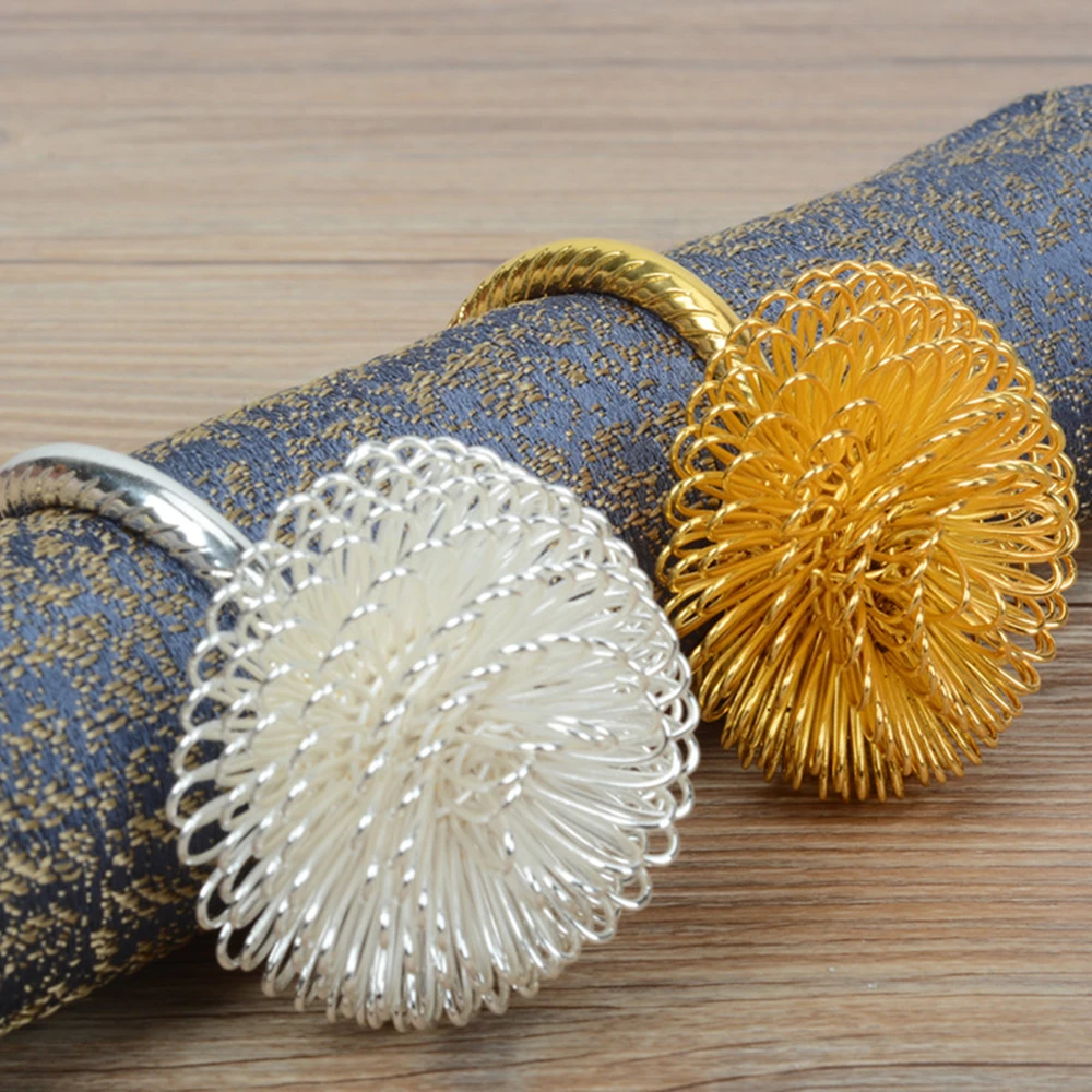 

SHSEJA 12pcs/lot Wedding luxury napkin ring high quality fine napkin buckle hotel banquet napkin ring desktop decorations