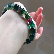 Натуральный зеленый верт Империя Турмалин кристально чистый баррель бусины браслет