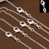 Collier chaîne en argent Sterling 925, 5 pièces/lot, mode hommes/femmes, bijoux à bricoler soi-même, chaîne Rolo 1mm, collier 16 18 20 22 24 pouces, vente en gros