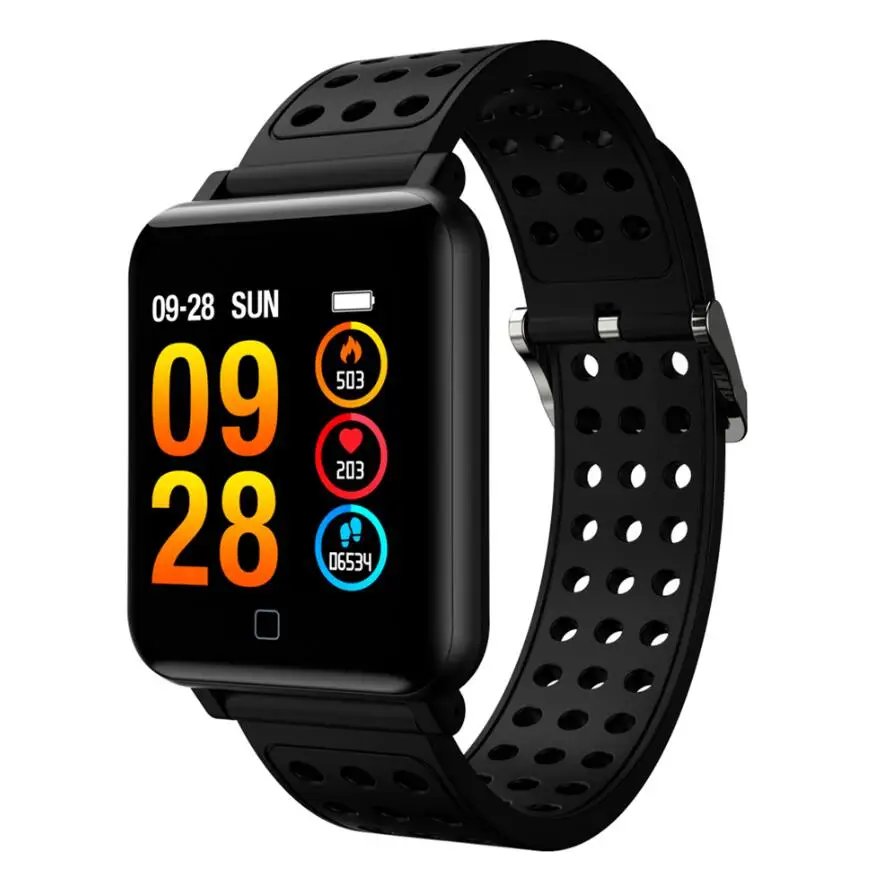 M19 водостойкий Смарт-часы фитнес-трекер кровяное давление Часы Bluetooth Smartwatch шагомер пульсометр спортивный ремешок - Цвет: Черный