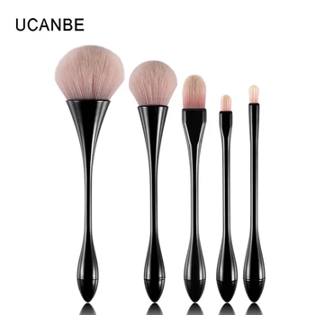 

Ucanbe 5pcs Face Makeup Brushes Set Powder Foundation Blush Concealer Contour Brush Soft Fiber Brush Small Waist Rose Pink Tools