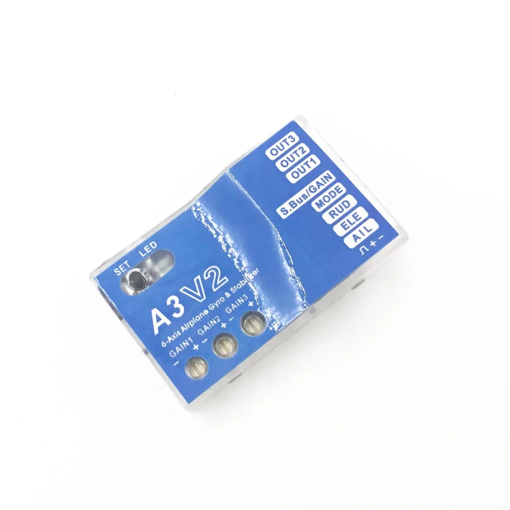 High Quality 3 Axis Gyro A3 V2 Aeroplane Flight Controller Stabilizer for RC Airplane Fixed-wing Fixed wing Copter