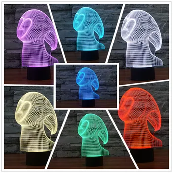 

Ghost 3D USB Led night light 7colors changing christmas mood lamp touch button kids bedroom table lighting christmas gift