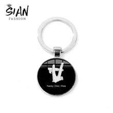 SIAN Новое поступление Twenty One Pilots брелок панк рок Модный логотип музыкальной группы 3D Печатный брелок кошелек сумка Аксессуары для ключей