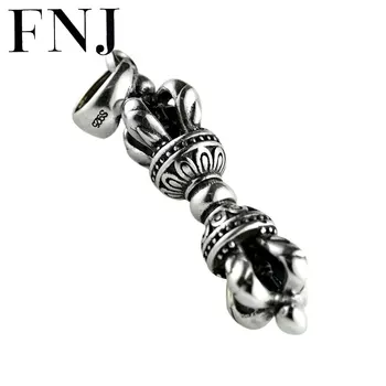 

FNJ 925 Silver Vajra Pendant Buddha Good Luck Pure Original S925 Thai Silver Men Pendants Women for Jewelry Making