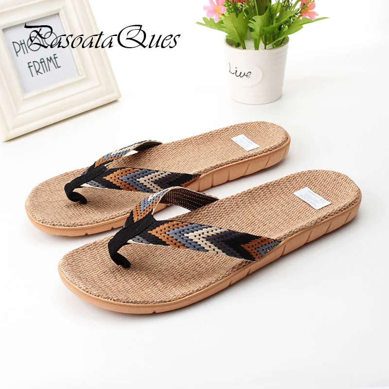 

Hemp Men Women Shoes Flip Flops Spring Summer Breathable Home House Indoor Slippers Pasoataques Brand Asspfhp110