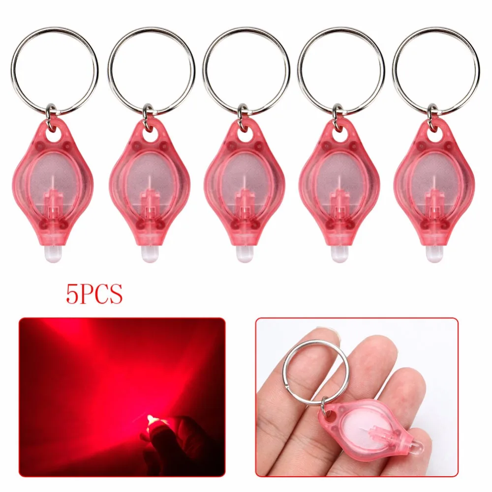

5pcs Mini LED Keychain Flashlight Torch Finger Light Outdoor Camping Hiking Hunting Lanterna Blue/Green/Red/Purple Lamp