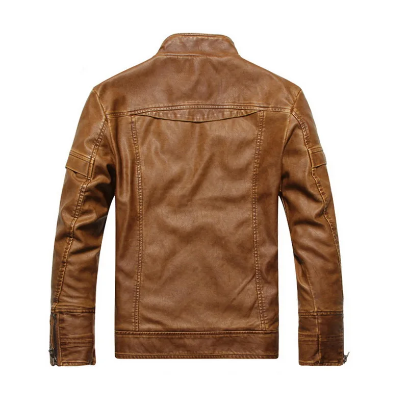 Модная мужская куртка из искусственной кожи с длинным рукавом на молнии, Jaqueta Couro, повседневная однотонная куртка для мотоциклистов, Hombre, прямая приталенная куртка Hombre