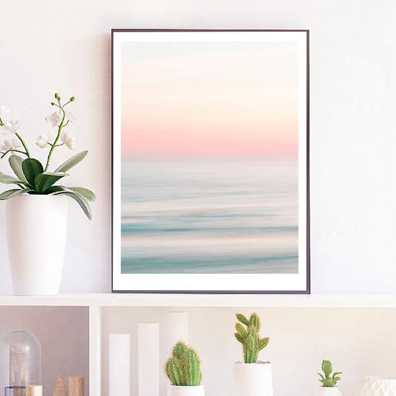 Contemporary Art Canvas Painting Bedroom Rose Gold Decor