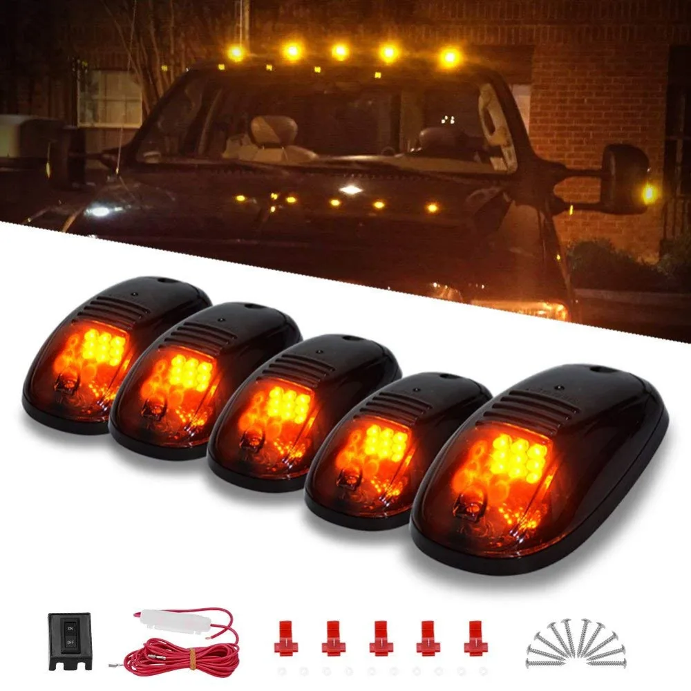 us $26 14 12% off cab marker lights 5 x amber top clearance roof running lights with wiring harness compatible for ford dodge truck suv pickup 4x4 in Dodge Engine Compartment Wiring Harness