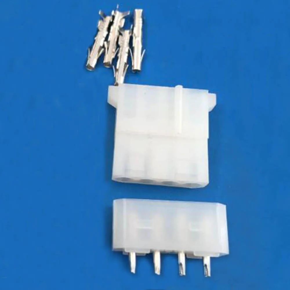 5 Set 5.08mm 4 Pin Nylon Female Connector 8981 Ide Power Plug +straight