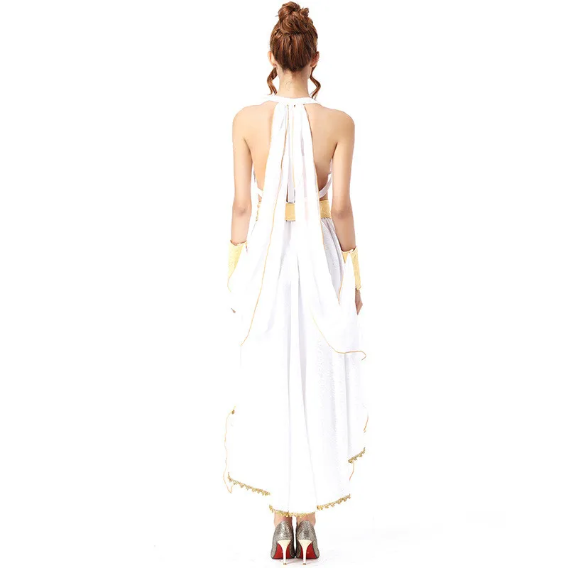 Взрослый Хэллоуин Греческая богиня нерегулярные белое платье феи женский костюм