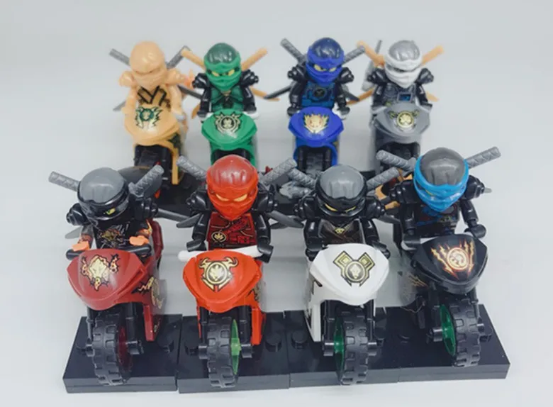 2pcs single sale Hot Motorcycle Building Blocks Bricks toys Compatible Ninjagoed Ninja For kids Gifts Comaptible with legoingly | Игрушки и