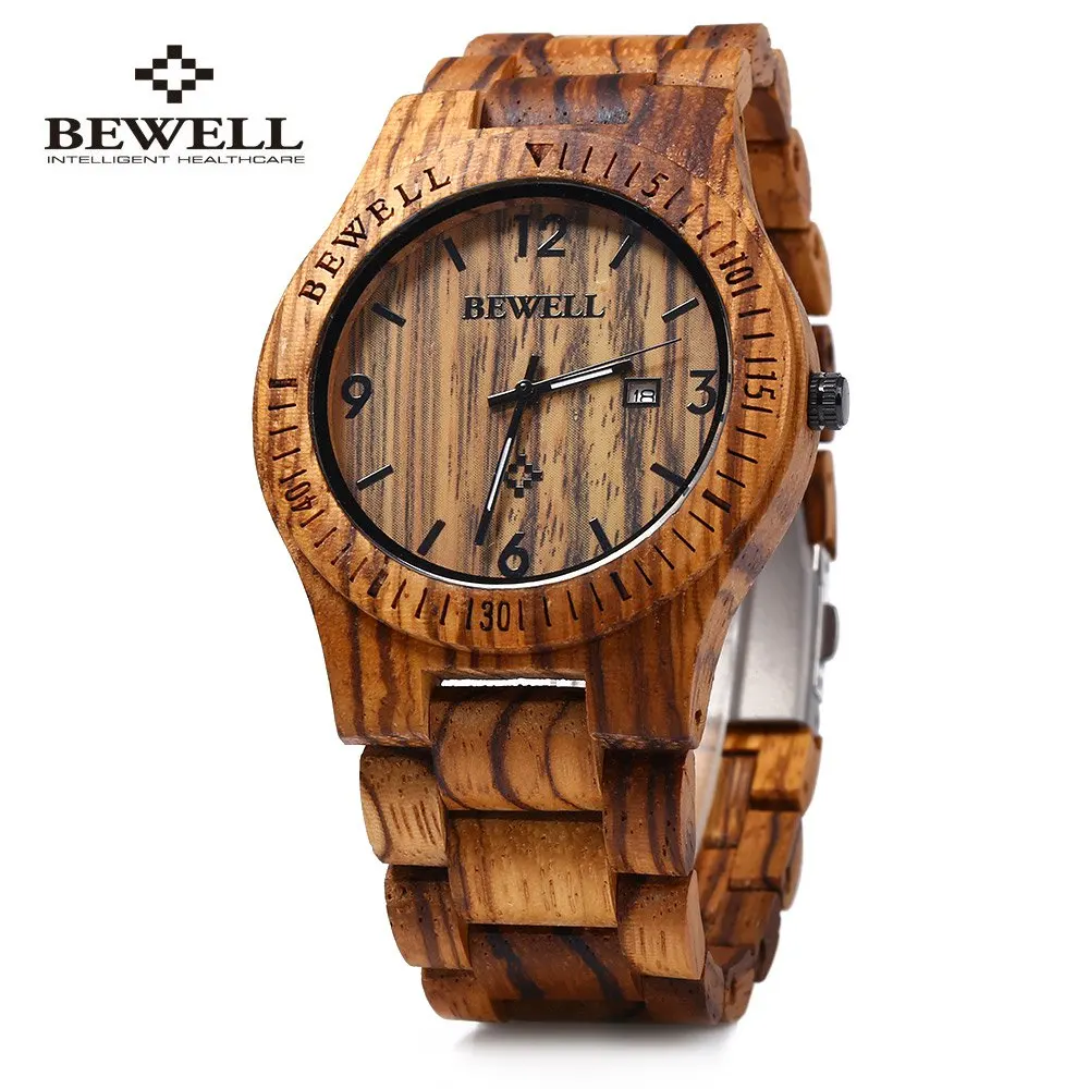 

2019 Bewell Luxury Brand Wood Watch Men Analog Natural Quartz Movement Date Male Wristwatches Clock Relogio Masculino