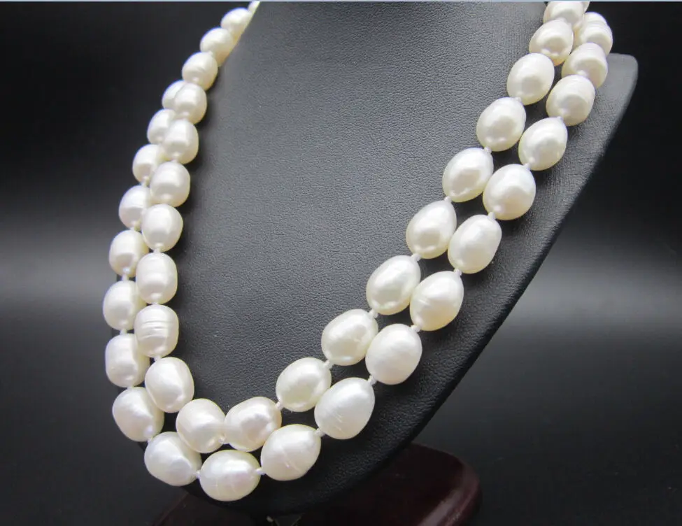 

Free Shipping >>>>> 49" AAA+ 13-14MM NATURAL SOUTH SEA WHITE BAROQUE PEARL NECKLACE 14K Gold Clar