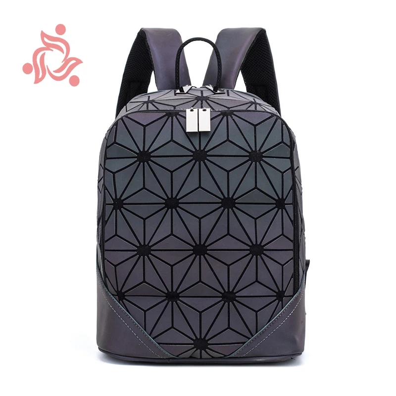 

Backpack Ladies Luminous Geometric Irregular Triangle Sequin Backpack For Women Fashionable Rucksack Female Backbag Korean Modis