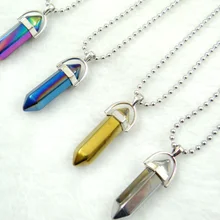 Натуральный камень, флюоритовый кварц, кристалл, бирюза, титановый кристалл, колонна, подвеска для изготовления ювелирных изделий, ожерелье, аксессуары