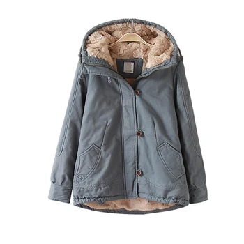 

Winter Jacket Women Hooded Lamb Fur Warm Jacket Women Plus Size Parka Coat Snow wear Warm Jaqueta Feminina Large Size Coat