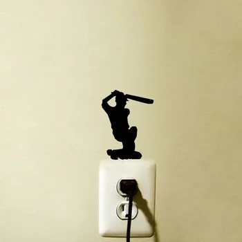 

Cricket Sports Wall Fashion Light Switch Decals Stickers 5WS0934