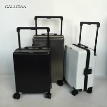 CALUDAN Сверхлегкий Роллинг багаж Спиннер мужской чемодан колеса Женская тележка 20 дюймов алюминиевая рама кабина Дорожная сумка на колесах