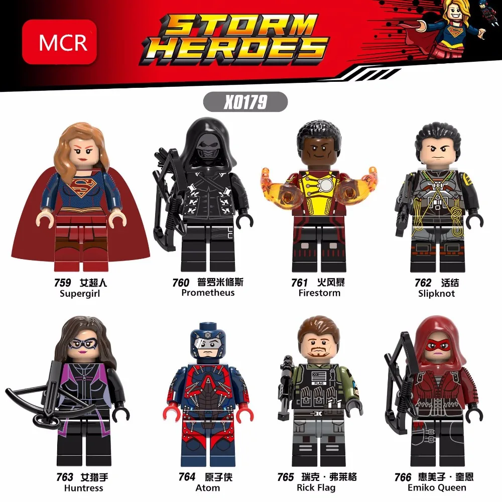 

The avengers DC Marvel Super hero Atom supregirl Huntress firestorm Building blocks Toys for children Mini legoing birthday gift