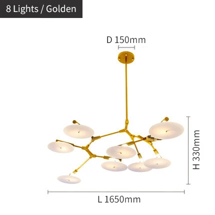 Vintage Modern LED Chandelier Spider Lustre Living room Lighting For Kitchen Restaurant Chandeliers Fixture Lights LED - Цвет абажура: 8 Lights Glod