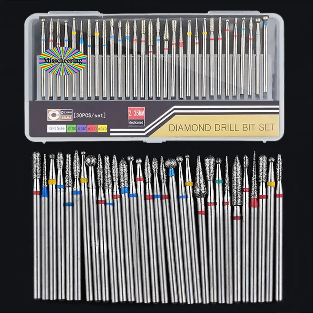 

30 Pcs/Set Professional Stainless Steel Nail Art Sanding Drill Bits Durable Nail File Burr Milling Cutter Beauty Manicure Tools