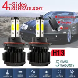 Дик пара X6 H13 светодио дный Универсальный 100 Вт 12 В 24 В 6500 К 10000LM светодио дный фары автомобиля авто туман фары с CANBUS светодио дный свет для