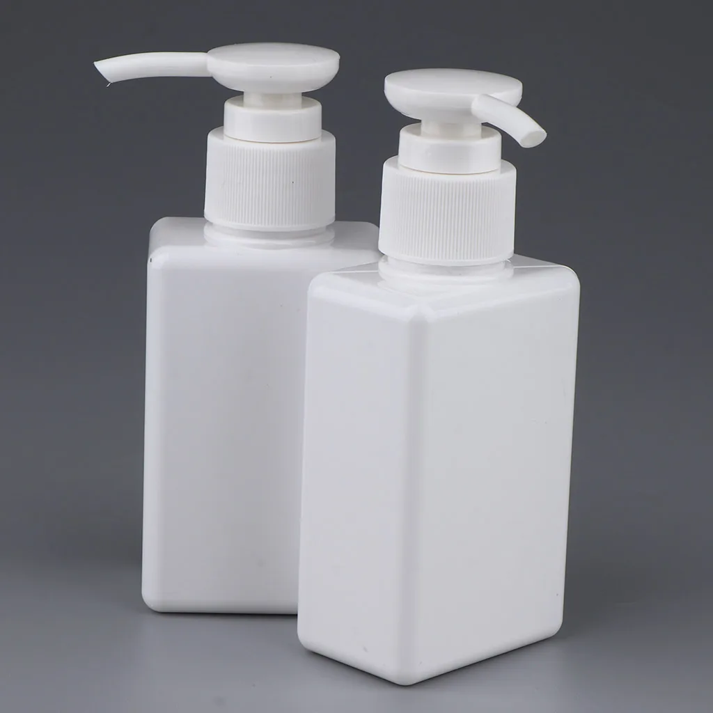 2Pcs Empty PET Shampoo Conditioner Shower Gel Pump Bottles Travel Refillable Containers 100ml