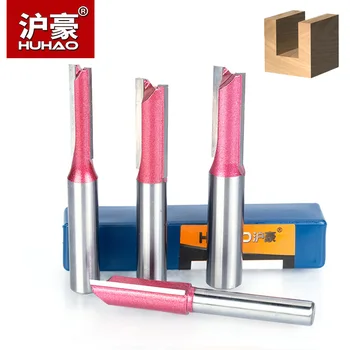 

HUHAO 5pcs/lot Router Bit For Wood 6-12mm Industrial Grade Straight Bit Woodworking Tools Tungsten Endmill Milling Cutter