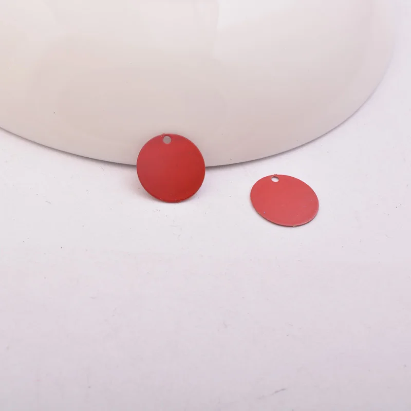 100 шт AC10604 12 мм латунные круглые амулеты гладкие разноцветные аксессуары Подвеска для сережек Изготовление ювелирных изделий - Окраска металла: Red