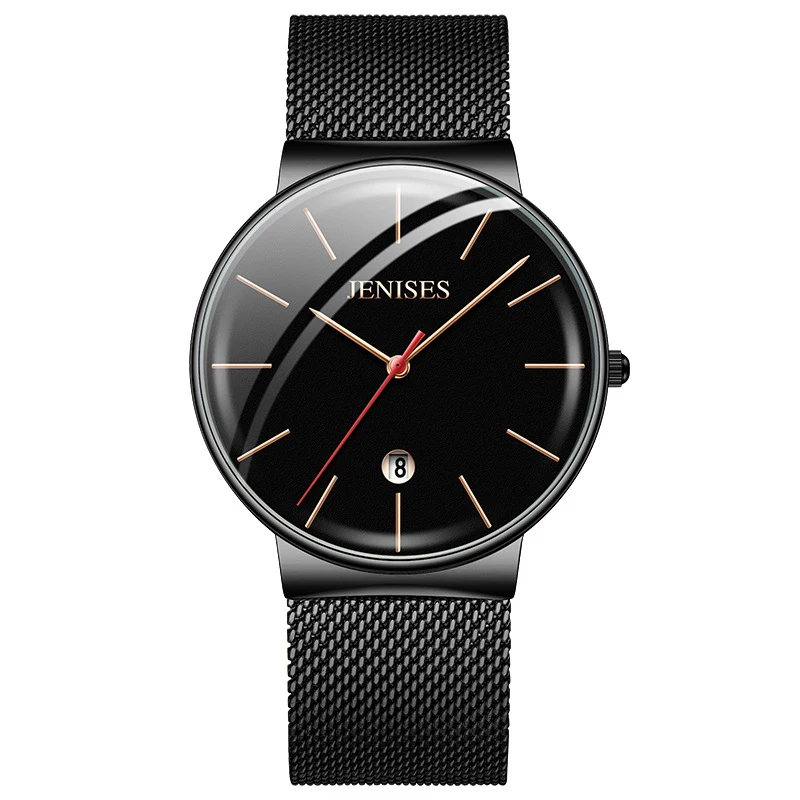 Montre Homme 2020 Модные Бизнес кварцевые наручные часы для мужчин JENISES стальные с