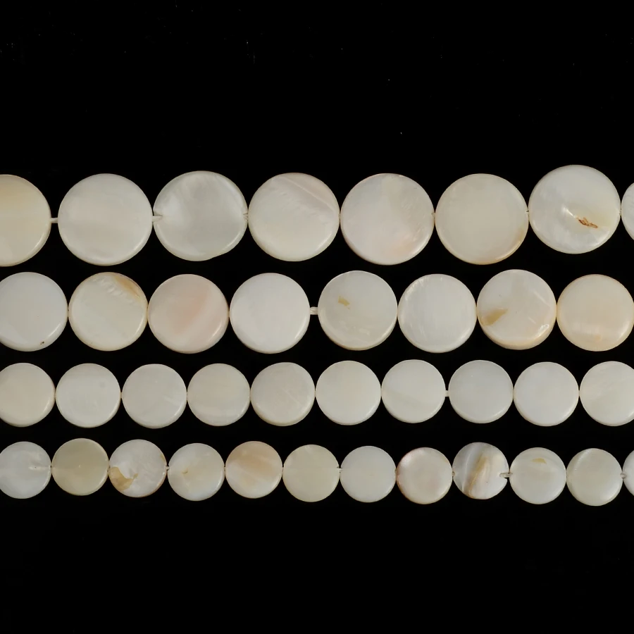 soosmith 101215mm Natural White Flat Round Shell Beads Loose Shell Beads For Jewelry Making Handmade Accessories Wholesale Diy (1)