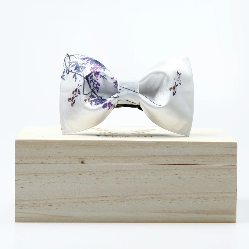 

High quality bow tie Chinese feng shui Ink print birds ties for men shirt bowtie Groom accessories Wedding ties gifts for men