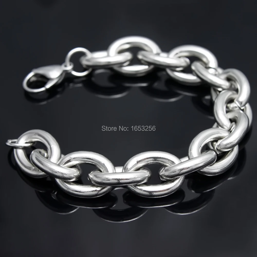 Oval Link Chain Bracelet 8.66'' 15mm 