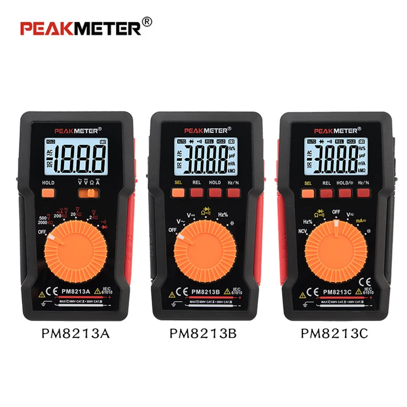 PEAKMETER PM8213A/B/C Multifunctional High Precision Digital Multimeter Multimetro 400mA Current