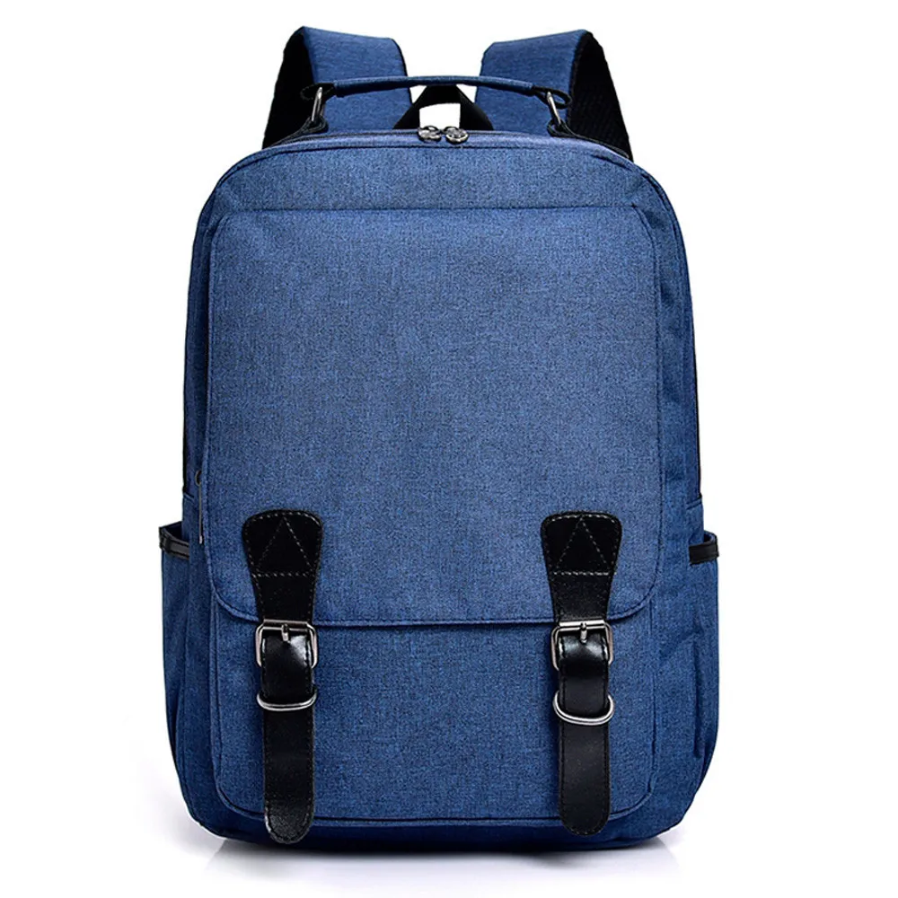 

Men leisure backpack Fashion Neutral Students Nylon Pure Color Shoulder pack School Bag Tote Backpack travel pack